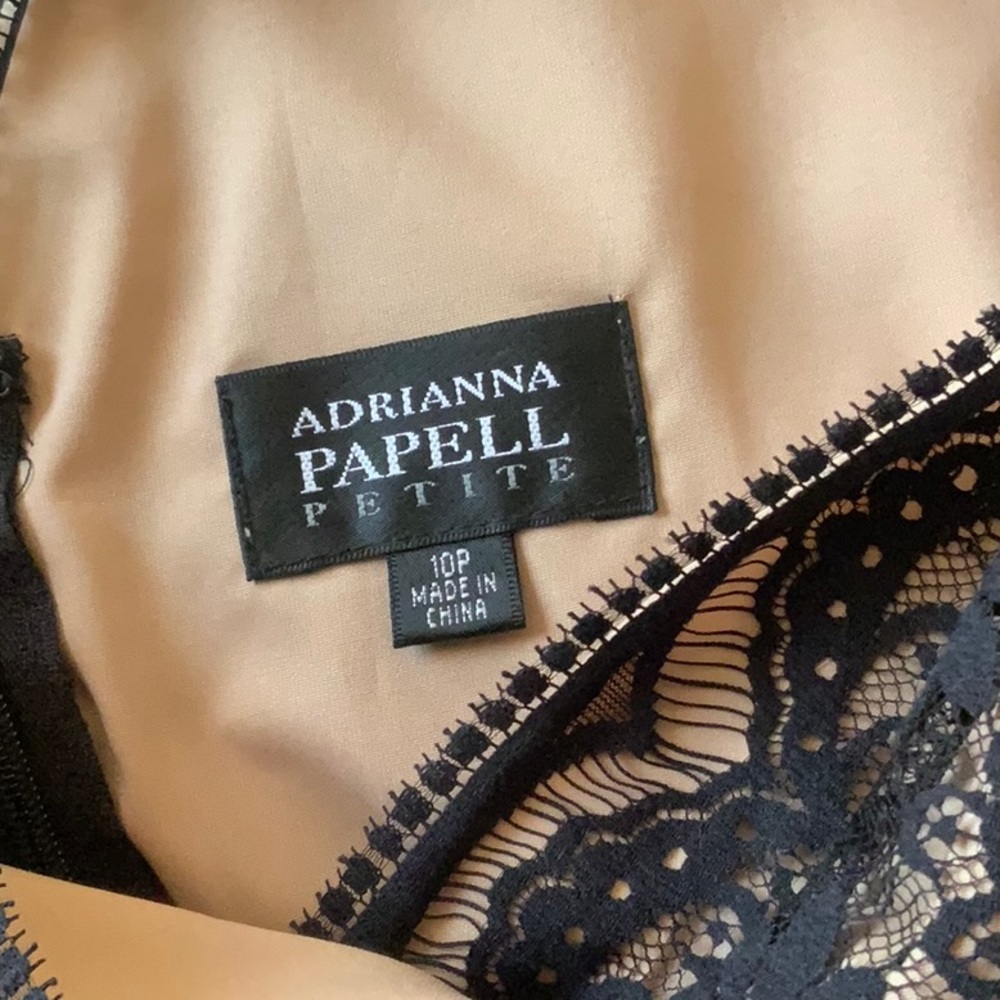 BLACK DRESS ADRIANNA PAPELL PETITE 10P BEAUTIFUL PERFECT - Picture 4 of 6